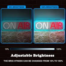 1PC ON AIR Led Neon Light With Back Panel, Neon Lights Sign For Wall Decor, USB Powered And Brightness Adjustable Led Neon Signs,For Club,Garage, Bar,Restaurants, Influencers, Malls, Bedroom, Kids Room, Birthday, Party, Art, Game Zone Decoration - Ice Blue+White+Red - View 5