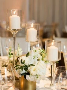 3 件/套高玻璃花瓶燭台家居裝飾婚禮用品,浪漫燭光晚餐道具,婚禮派對餐桌透明玻璃裝飾,水上漂浮蠟燭杯,適合婚禮酒店餐廳 - 彩色 - 查看 7