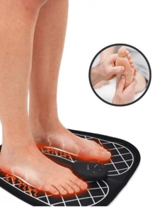 Tapete Massageador Elétrico para Pés com Estimulador EMS Portátil USB - Preto - Visão 1