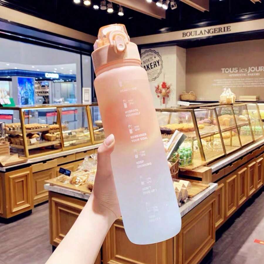 Botella motivacional de agua, termo portatil de agua - Rosa - Ver 1