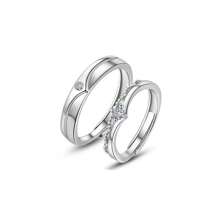 1pair 925 Sterling Silver Prince And Princess Couple Rings, Valentine's Day Love Confession Jewelry - Silver - View 8