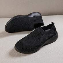 Women's Sport Shoes, Lightweight Breathable Running Shoes, Student Casual Sneakers, Anti-Slip, Ideal For Spring And Summer Travel - Black - View 2