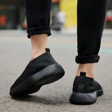 Women's Sport Shoes, Lightweight Breathable Running Shoes, Student Casual Sneakers, Anti-Slip, Ideal For Spring And Summer Travel - Black - View 4