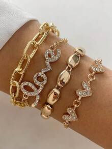 10pcs/Set Simple Style Alloy Bangle Set, Dating Gift For Women - 25877 - View 20