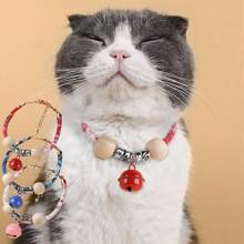 1只貓項圈,貓狗隨機款式的防蚤蟲項圈,帶鈴鐺 - 彩色 - 查看 1