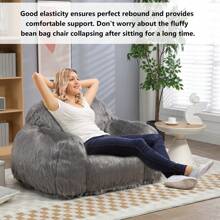 WellMall Plush Bean Bag Chair ,Comfortable Lazy Sofa Bean Bag Chairs With Large Armrests Filled With High-Density Foam And High-Elasticity Cotton, Modern Focus Accent Chair For Living Room, Bedroom