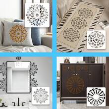 12入組白色曼陀羅藝術繪圖模板,適用於兒童繪畫、牆面和相冊裝飾、手繪diy、剪貼簿、塗鴉、印刷水彩/石頭/刮痕紙等。pet材料可清洗和重複使用。裝飾牆壁、紙張、紡織品和家具。初學者藝術創意繪製盒 - B60 - 查看 6