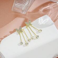 2入組蝴蝶設計鑲嵌鑽石耳環,情人節約會或朋友聚會禮物的完美選擇,韓式y2k時尚風格 - 款式3 - 查看 4