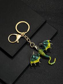 1pc Fashionable Dragon Ombre Polyresin Coated Rhinestone Glass Keychain For Men And Women - Ancient Golden Color - View 6