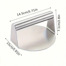 2 件/套不銹鋼手動漢堡機、方形和圓形餡餅機 - 銀色 - 查看 2