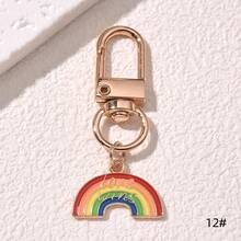1pc Fashionable Ins Style Alloy Keychain With Rainbow, Hand Gestures, Love, Balloon & Cartoon Design. Suitable For Both Men And Women As A Gift Or For Personal Use - Multicolor - View 18