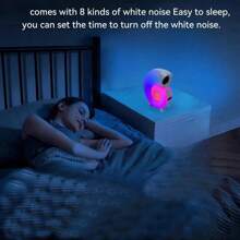 音樂燈床頭小夜燈喚醒燈鬧鐘白噪音機無線音箱七彩音樂節奏燈海螺帶時鐘無線音箱七彩帶時鐘床頭小夜燈 - 白色 - 查看 2