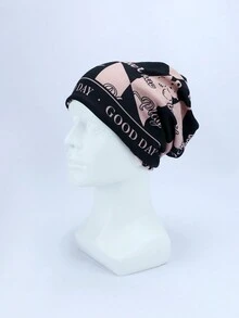 1頂女士時尚好心情針織帽,春秋輕巧旅行防風保暖帽,雙用途一尺寸適合大部分人 - 粉色 - 查看 6