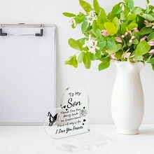 1入組透明心形亞克力牌匾,兒子生日禮物,兒子聖誕節禮物,致我愛的兒子禮物,兒子畢業禮物,最溫馨的兒子禮物,兒子新年快樂禮物,創意美學家居辦公室裝飾禮品,桌上裝飾品,紀念禮物,理想的細膩禮品,藝術工藝裝飾禮品,新居禮物,式亞克力保留禮物,感謝禮物,桌上裝飾標誌/牌匾 - 彩色 - 查看 8