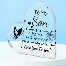 1入組透明心形亞克力牌匾,兒子生日禮物,兒子聖誕節禮物,致我愛的兒子禮物,兒子畢業禮物,最溫馨的兒子禮物,兒子新年快樂禮物,創意美學家居辦公室裝飾禮品,桌上裝飾品,紀念禮物,理想的細膩禮品,藝術工藝裝飾禮品,新居禮物,式亞克力保留禮物,感謝禮物,桌上裝飾標誌/牌匾 - 彩色 - 查看 1