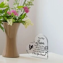 1入組透明心形亞克力牌匾,兒子生日禮物,兒子聖誕節禮物,致我愛的兒子禮物,兒子畢業禮物,最溫馨的兒子禮物,兒子新年快樂禮物,創意美學家居辦公室裝飾禮品,桌上裝飾品,紀念禮物,理想的細膩禮品,藝術工藝裝飾禮品,新居禮物,式亞克力保留禮物,感謝禮物,桌上裝飾標誌/牌匾 - 彩色 - 查看 7