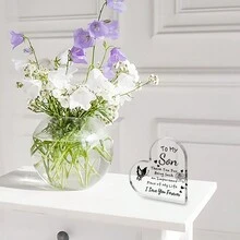 1入組透明心形亞克力牌匾,兒子生日禮物,兒子聖誕節禮物,致我愛的兒子禮物,兒子畢業禮物,最溫馨的兒子禮物,兒子新年快樂禮物,創意美學家居辦公室裝飾禮品,桌上裝飾品,紀念禮物,理想的細膩禮品,藝術工藝裝飾禮品,新居禮物,式亞克力保留禮物,感謝禮物,桌上裝飾標誌/牌匾 - 彩色 - 查看 3