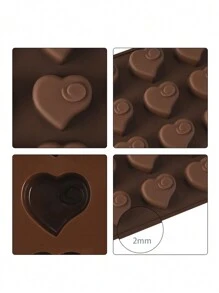 1入組矽膠翻糖模具,各種形狀巧克力模具,矽膠食品模具,耐高溫,適用於製作各種糖果 - 愛心款 - 查看 3