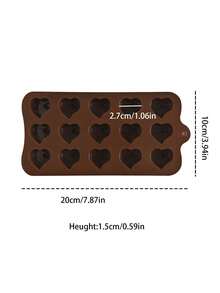 1入組矽膠翻糖模具,各種形狀巧克力模具,矽膠食品模具,耐高溫,適用於製作各種糖果 - 愛心款 - 查看 2