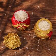 1pc Lucky Money Bag Car Pendant With Accompanied Aromatherapy Wax For Creative Car Decoration - Red - View 3