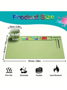 Tappetino da disegno in silicone da 20" x 16", adatto per artisti, argilla, resina e protezione del tavolo da lavoro, separazione dei colori, facile da pulire, lavabile, impermeabile, resistente agli oli, al calore, alle deformazioni e agli strappi