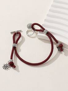 1入組diy時尚鄉村風格向日葵蝴蝶裝飾垂墜手鍊手工情侶手鍊,適用於情人節,約會,派對,夜店,日常穿著 - 向日葵蝴蝶手鍊 - 查看 10