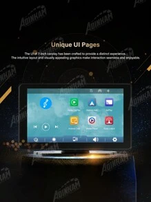 ADINKAM TECHNOLOGY Universal 7 Inch Exclusive Car Smart Screen Wireless Carplay & Android Auto Support Mirror Link Airplay Android Cast ADINKAM Multimedia MP4 Player Support 3 Audios BT AUX FM - Black - View 6