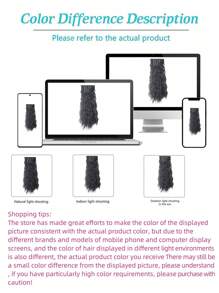 Extensiones de cabello de 22 pulgadas con rizo y multicolor con 16 clips en 6 piezas, estilo peluca - Negro - Ver 6