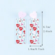 1雙情人節心形和字母形耳環 - 3# - 查看 12