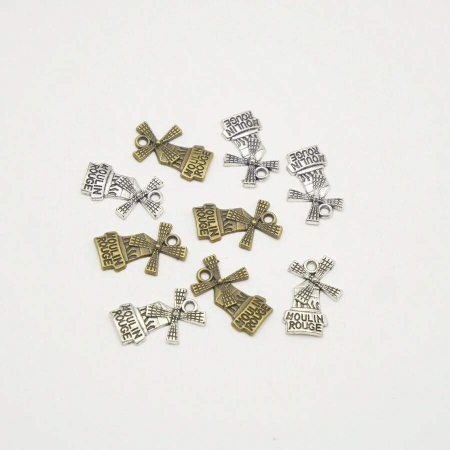 10入組/袋復古合金風車形的diy珠寶吊墜,手工藝材料 - 古青銅 - 查看 1