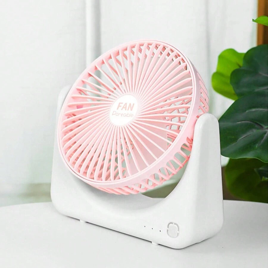 Usb Mini Quiet Desktop Fan With 2 Adjustable Speeds - Pink - View 1