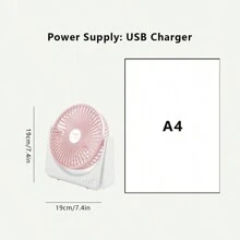 Usb Mini Quiet Desktop Fan With 2 Adjustable Speeds - Pink - View 3
