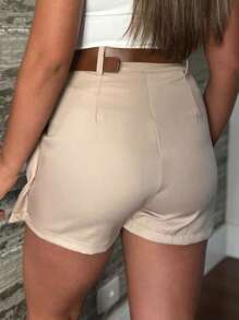 Women Shorts - 米色 - 查看 2