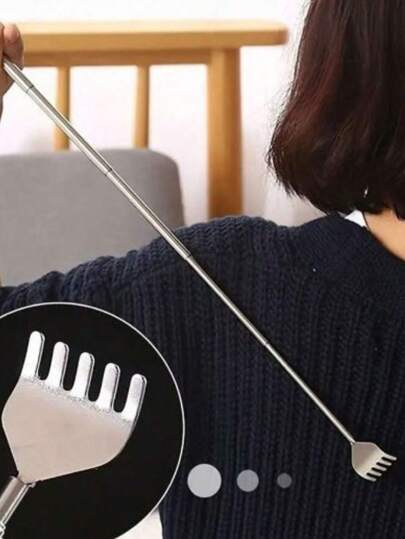 Coçador Regulável Para Coçar As Costas Mãozinha Coçadora de Aço Inox