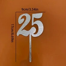 1 Pieza Decoración Digital Para Pastel De Cumpleaños Feliz (50/25 Años) - Multicolor - Ver 2