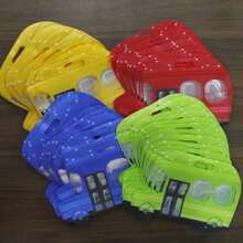 10 Cartoon Car Bags, Bus-Shaped Self-Standing Self-Sealing Airtight Bags, Candy Snack Packaging Bags, Jewelry Stationery Small Gift Bags, Plastic Sealed Bags - Yellow - View 4