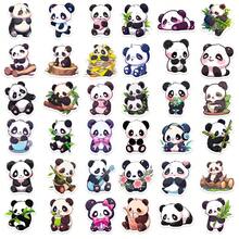 100入組熊貓貼紙,可愛的熊貓乙烯基防水貼紙,適用於創意相簿筆記本電腦行李箱,卡通貼紙適用於學生青少年成年人 - 黑與白 - 查看 3