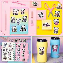 100入組熊貓貼紙,可愛的熊貓乙烯基防水貼紙,適用於創意相簿筆記本電腦行李箱,卡通貼紙適用於學生青少年成年人 - 黑與白 - 查看 7