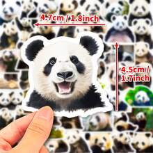 100入組熊貓貼紙,可愛的熊貓乙烯基防水貼紙,適用於創意相簿筆記本電腦行李箱,卡通貼紙適用於學生青少年成年人 - 黑與白 - 查看 4