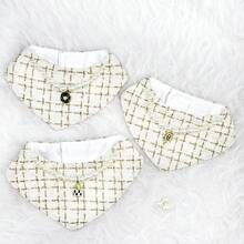 寵物口水巾搭配白色鎖扣,設計優雅高貴,適合貓狗 - 白色 - 查看 4