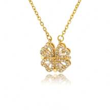 奢华女士项链配人造花盒四叶草吊坠项链 适合女朋友妻子情人节礼物 情人节、妈妈、母亲、母亲节、礼物 - 愛心&四葉草 - 查看 4