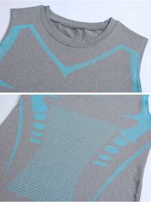 Men's Sports Compression Vest For Basketball Or Training, Quick-Dry, Stretchy, Wide Strap, Breathable, Slimming Base Layer - Grey - View 5