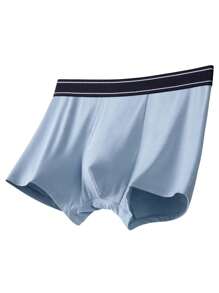 男士新款分体式莫代尔平角内裤 - 藍色 - 查看 4