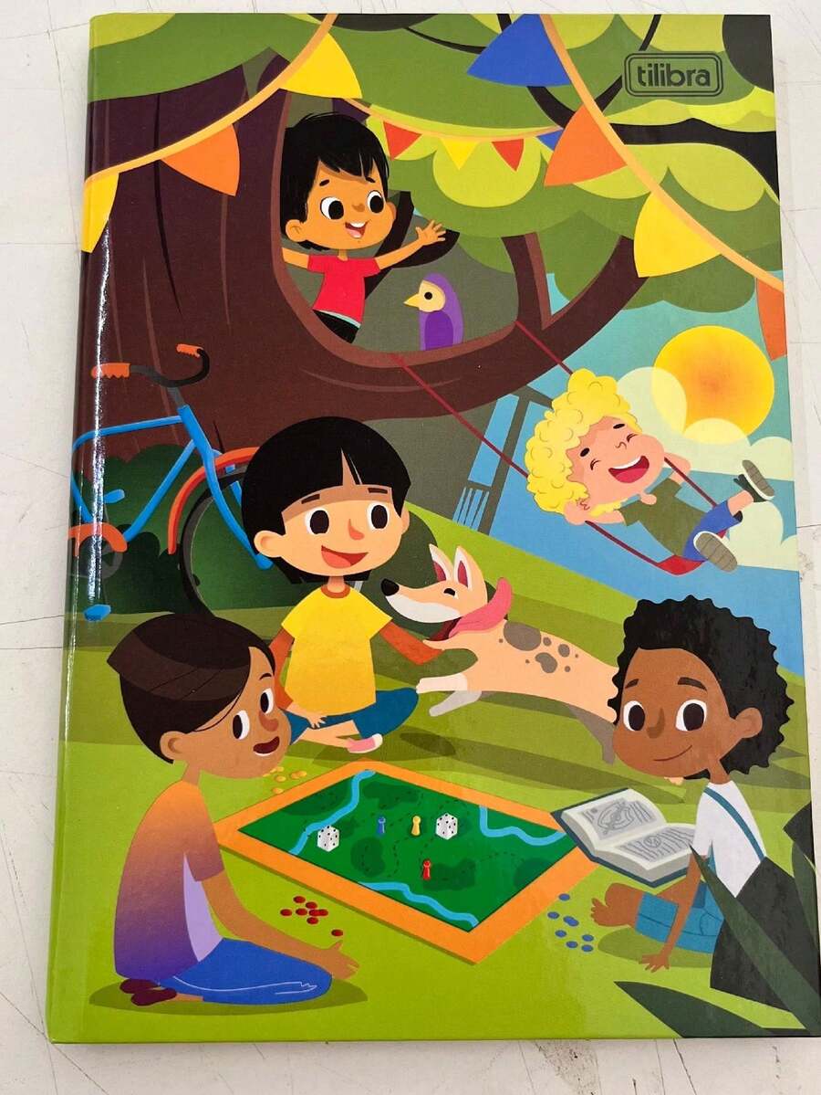 Caderno Brochura Pequeno Capa Dura 96 Folhas Sapeca Masculino Tilibra - Multicolorido - Visão 1