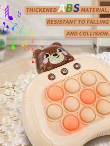 Push & Press Training Game Console For Kids' Intellectual Development, Stress Relief, Reaction & Concentration Training With Mole Whacking Game - Apricot - View 3