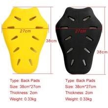 LYSCHY Motorcycle Back Pad 2cm Thickness Slow Rebound CE2 Level Certification Anti Fall Body Armor Protection Pad Motocross Jackets Universal Accessories Rider Racing Riding Gear - Black - View 2