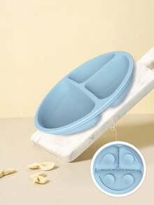 1pc Silicone Baby Round Plate With 4 Super Strong Suction Cups - Hot Pink - View 4