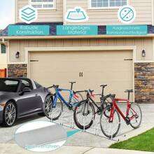 Bicycle Stand, Bike Stand, Stand Made Of Steel Tube, Rust-Proof, Corrosion-Resistant, Space-Saving, Floor And Wall Mounting, For Garage And Garden - Silver - View 1