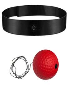 1pc Head-Mounted Punching Speed Ball For Stress Relief, Agility Training And Entertainment - Black Red - View 1