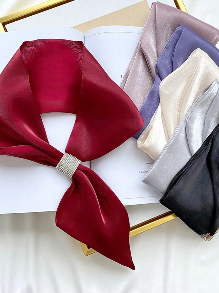 女士長款薄圍巾,鑲有亮片,百搭,頸部保護和裝飾領帶 - 彩色 - 查看 1